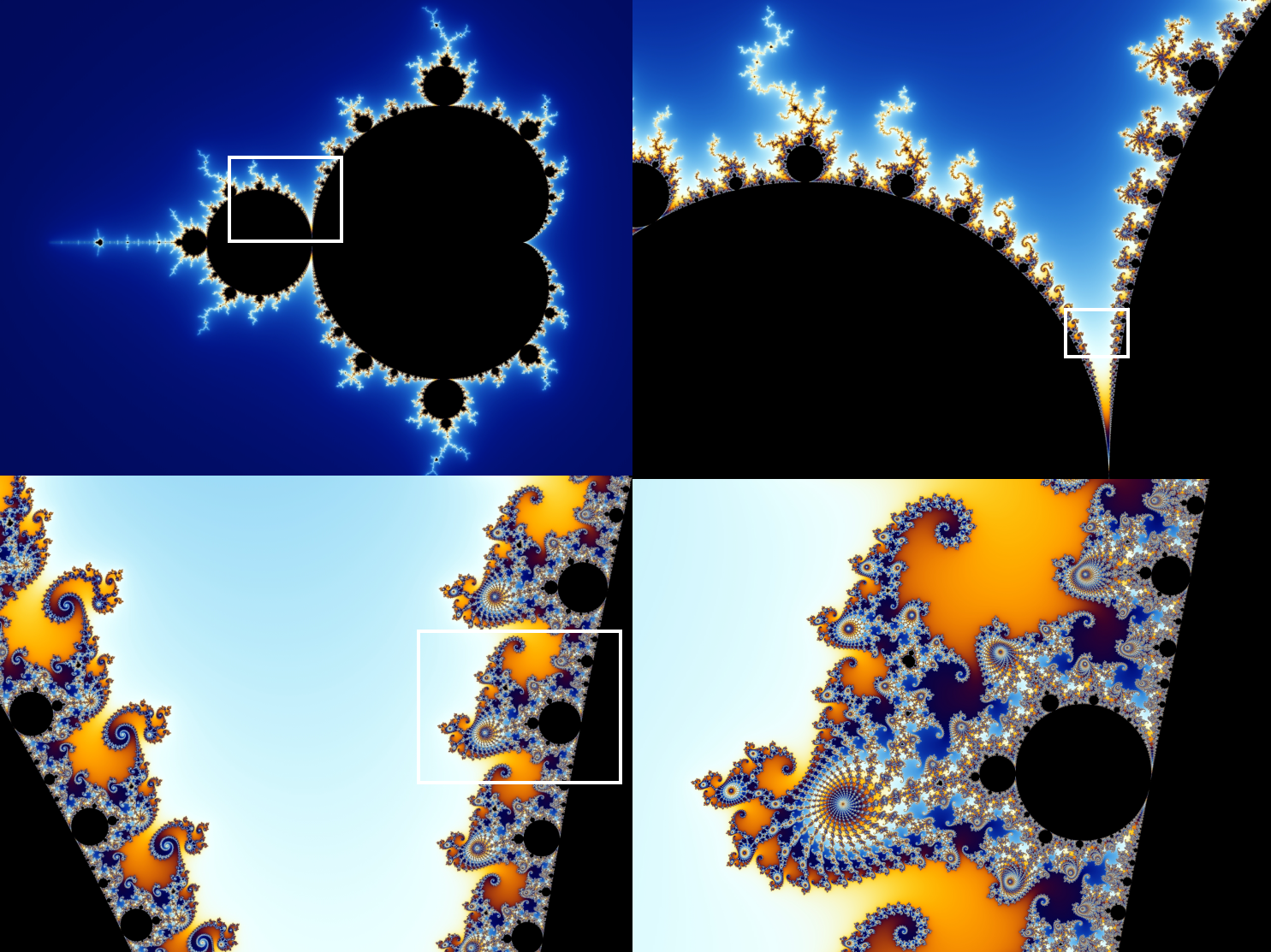 Magnifying the structure of the Mandelbrot Set Image credit: Wolfgang Beyer with the program Ultra Fractal 3
