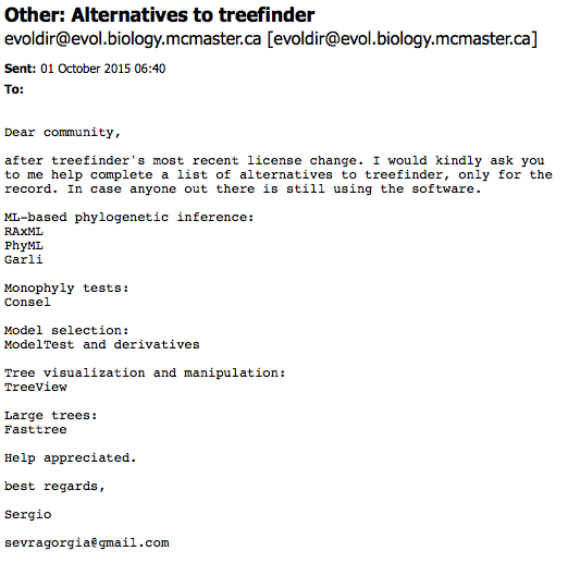 Treefinder email 4